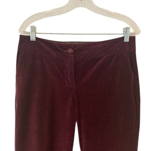 Boden Womens Velvet Bootcut Pants 12L Burgundy Stretch Pockets - Picture 2 of 6
